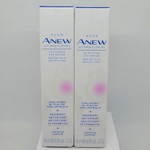🆕️ Set TWO Avon Anew Hydra Fusion De-Puffing Eye Serums 15ml each